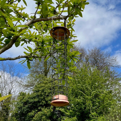 Large Copper Style Hanging Bird Suet Fat Ball Feeder