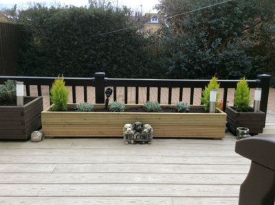 Large Decking Planter 1.2m L x 0.4m W x 4 Boards High
