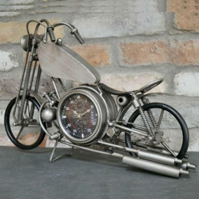 Large Decorative Clock Motorbike Design