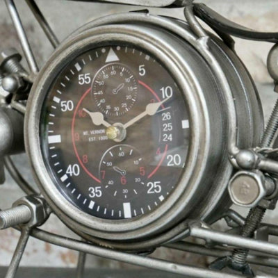 Large Decorative Clock Motorbike Design