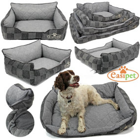 Large Deluxe Dog Bed With Comfortable Orthopaedic Foam