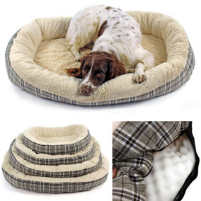 Large Deluxe Orthopaedic Soft Dog Bed Pet Warm Basket Fleece Lining Cushion Puppy Cat