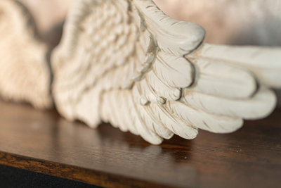 Large Distressed White Angel Wings - 4
