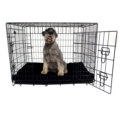 Large Dog Bed Cage Crate Pet Waterproof Hygienic Bedding Tough Hardwearing Cushion Mat Black