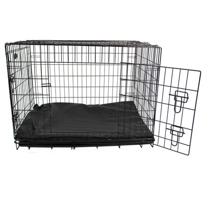 Large Dog Bed Cage Crate Pet Waterproof Hygienic Bedding Tough Hardwearing Cushion Mat Black - 6