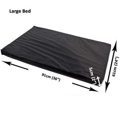 Large Dog Bed Cage Crate Pet Waterproof Hygienic Bedding Tough Hardwearing Cushion Mat Black - 7