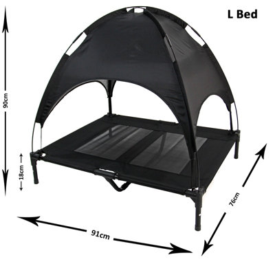 Large Elevated Dog Bed Pet Raised Camping Cot Indoor Outdoor Mesh with Canopy Cover