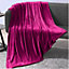 Large Faux Mink Super Soft Throw -Bright Pink