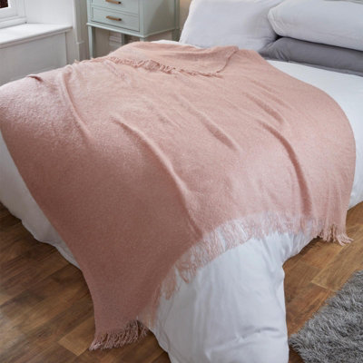 Highams faux mohair online throw