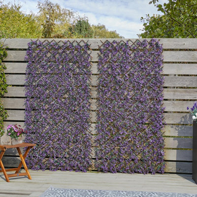 Large Faux Violet Trellis UV Weather Resistant Realistic