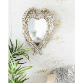 Large Feathered Heart Shaped Mirror