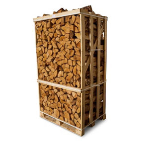 LARGE FIREWOOD CRATE FULL OF BIRCH LOGS