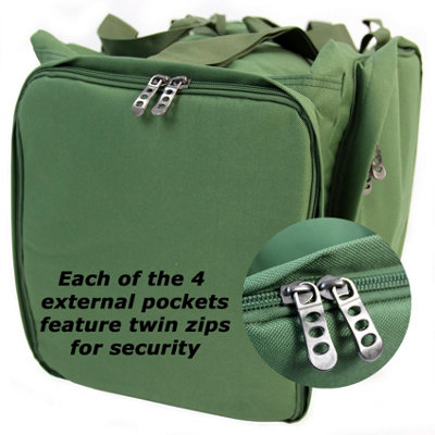 Abode Green Insulated Fishing Carryall Tackle Bag - Carp Fishing Camping Gear - 063