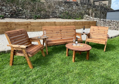 Large Five Seat Mutli Set With Round Coffee