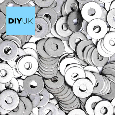 Large Flat Washer M8 - 8mm ( Pack of: 10 ) Form G Zinc Galvanised Steel Penny Washers DIN 9021