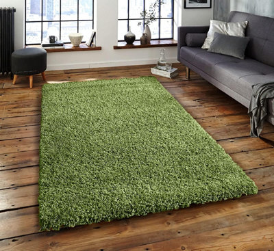 Large Fluffy Shaggy Area Rug - Elevate Your Home Decor with Lime Green Elegance (160x230 cm)