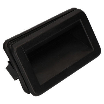 Large Flush Door Pull Handle 130mm Black ABS Finger Pocket Insert Screw Mount