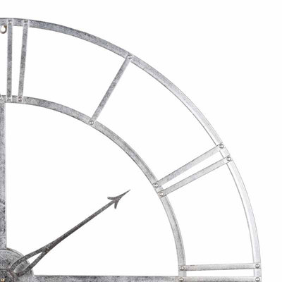 Large Foil Skeleton Wall Clock - Metal - L7 x W102 x H102 cm - Silver - 3