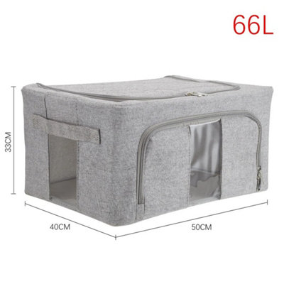 Large Foldable Clothes Storage Box Side Access Organizer for Wardrobe