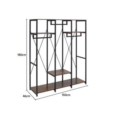 Large Freestanding Heavy Duty Garment Clothing Rack with Storage ...