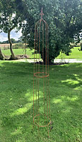 Large Garden Obelisk Plant Climbing Support Frame Natural Rust 2000mm