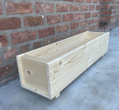 Large Garden Planter Trough Flower Box Natural Fully Assembled 900mm