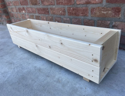 Large Garden Planter Trough Flower Box Natural Fully Assembled 900mm
