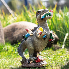 Large Garden Statue Dinosaur Eating Dwarf Statue
