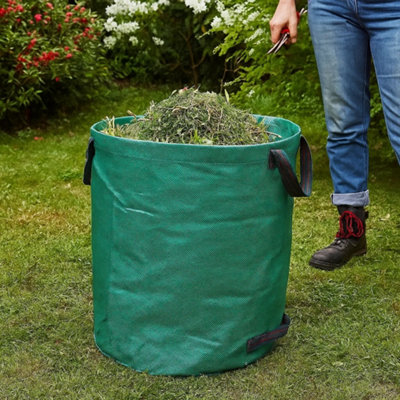 Large Garden Waste Collapsible Bag Heavy Duty with Handles 270L Max 20kg Reuse Recycle Home