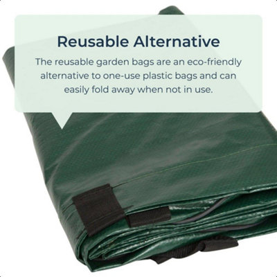 Large Garden Waste Collapsible Bag Heavy Duty with Handles 270L Max 20kg Reuse Recycle Home