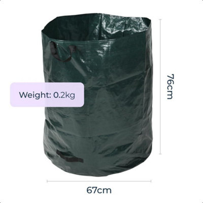 Large Garden Waste Collapsible Bag Heavy Duty with Handles 270L Max 20kg Reuse Recycle Home