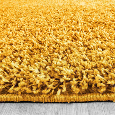 Large Gold Shaggy Area Rugs Elegant and Fade-Resistant Carpet Runner - 160x230 cm
