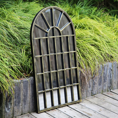 Large Gothic Arch Mirror - Black Gold