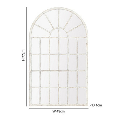 Large Gothic Arch Mirror - White