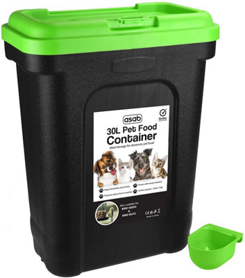 LARGE GREEN Pet Food Storage & Scoop CONTAINER & Scoop