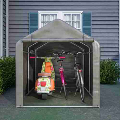 Large Grey Backyard Waterproof Bicycle Motorbike Storage Tent PE Shed