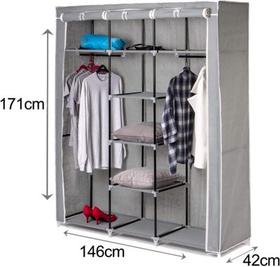 Tall double hanging 2024 rail wardrobe