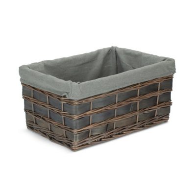 Large Grey Scandi Storage Basket With Grey Lining