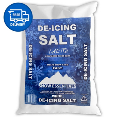 Large Grit White Rock Salt Deicing For Snow & Ice by Laeto Snow Essentials - FREE DELIVERY INCLUDED