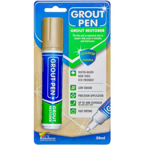 Large Grout Pen - Designed for restoring tile grout in bathrooms & kitchens (Beige)