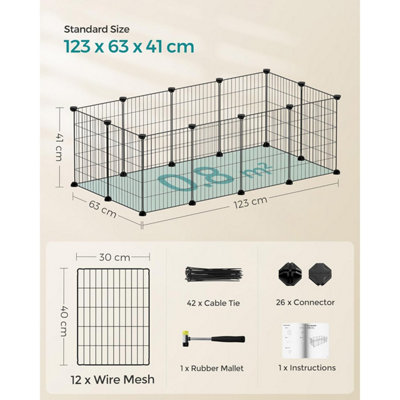 Large Guinea Pig Playpen, Metal Modular Pet Enclosure, Indoor Exercise ...