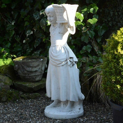 Large Gypsy Girl Statue with Basket