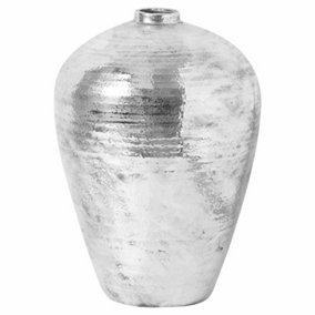 Large Hammered Astral Vase - Ceramic - L40 x W40 x H57 cm - Silver