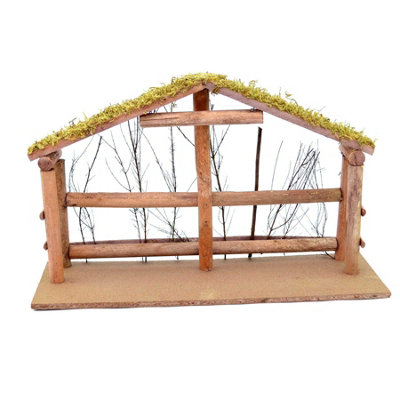 Wood Nativity Manger Scene Ornament - Christmas Decor For Home, Office, Farmhouse, Brown, 9.84" X 4.33" X 9.84"