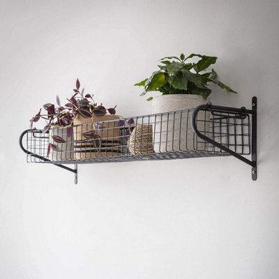 Large Hanging Basket Shelf - Holds Bathroom Toiletries and Study Stationery Supplies (Large H12 x W84 x D18.5cm)