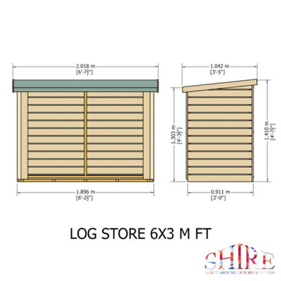 Large Heavy Duty Log Store 6x3