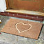 Large Heavy Duty Natural Coir Heart Door Mat Indoor Outdoor Entrance Home Love