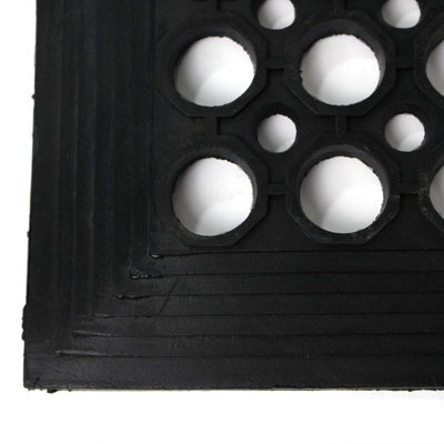 Large Heavy Duty Rubber Mat Industrial Bar Safety Anti-Fatigue Non Slip 5" x 3" - 3
