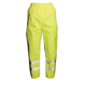 LARGE Hi Vis Trousers L 32 Class 1 Work Pants Waterproof Outdoor Work Wear
