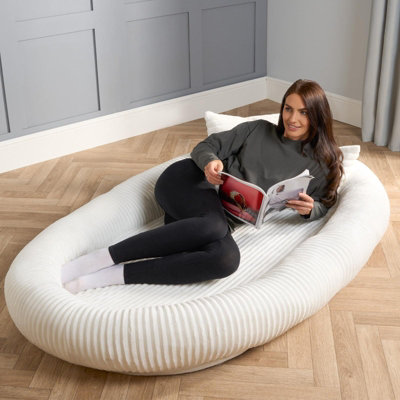 Large Human Dog Bed Adult XXL Size Faux Fur Fleece Ribbed ...